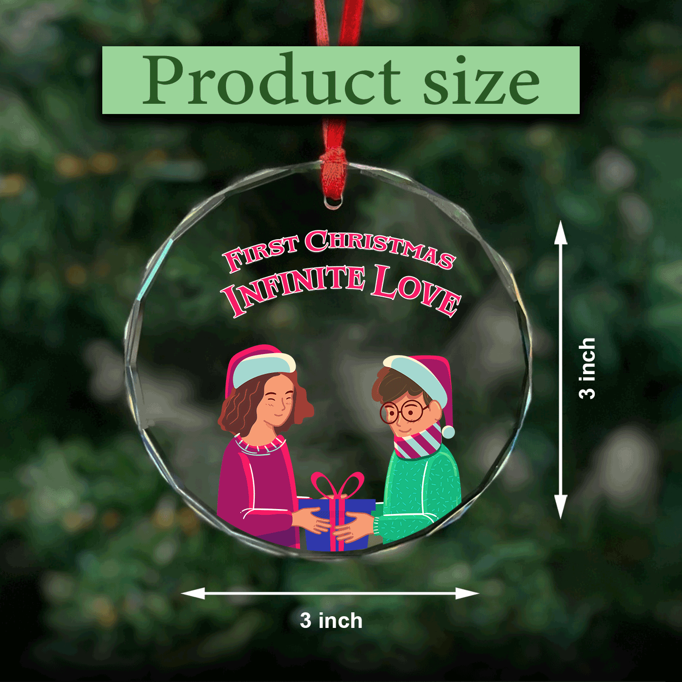 Infinite Love First Christmas | Celebrate a Season of Togetherness | Glass Ornament